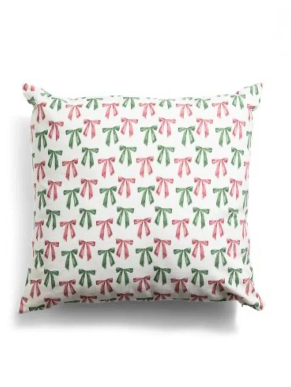 NWT - Indigo Green and Red Bow Pillows - Set of 2 - 20 X 20 inches